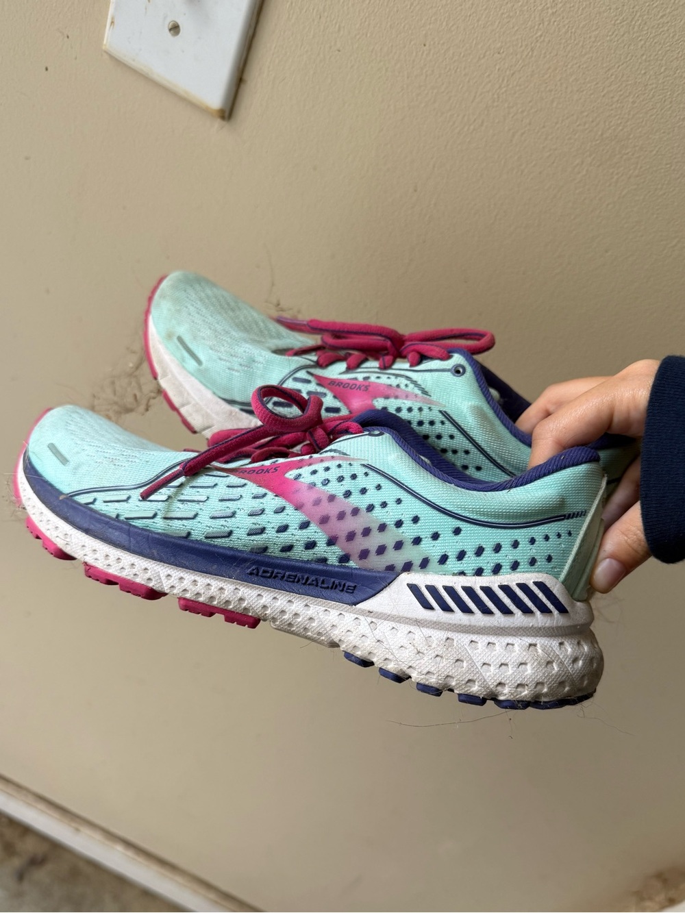 Brooks Women’s Adrenaline Running Shoes - Mint with Pink